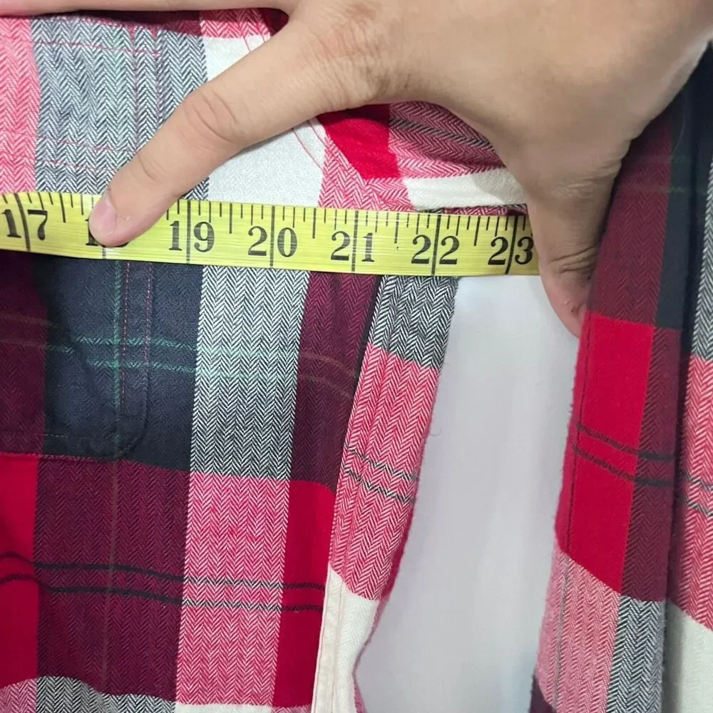 Vintage J Crew Mens Flannel-Slim Fit Shirt Size L Multicolor Plaid Long Sleeve